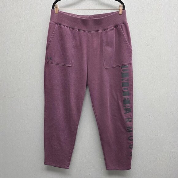 Under Armour Pants Womens XL Crop Sweatpants Athletic Loose Fit 1371858 - Picture 1 of 12